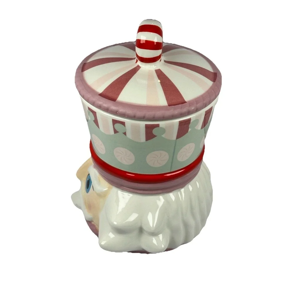 Nutcracker Peppermint Storage Jar Ceramic Candy Kitchen Holiday Decor